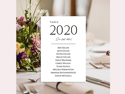 Table Plan - Framed - Bespoke